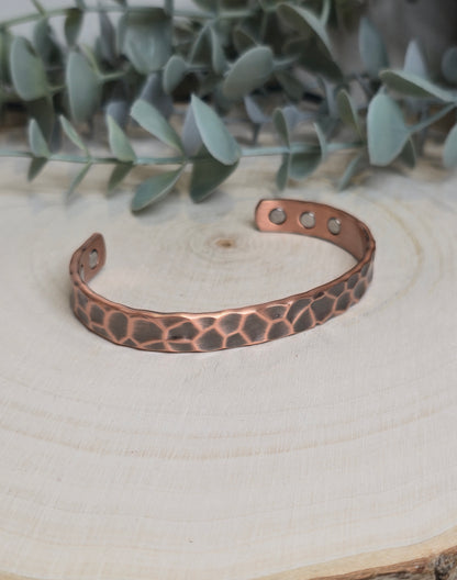 Bracelet de cuivre magnétique Effet martelé