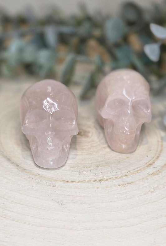 Crâne en Quartz rose