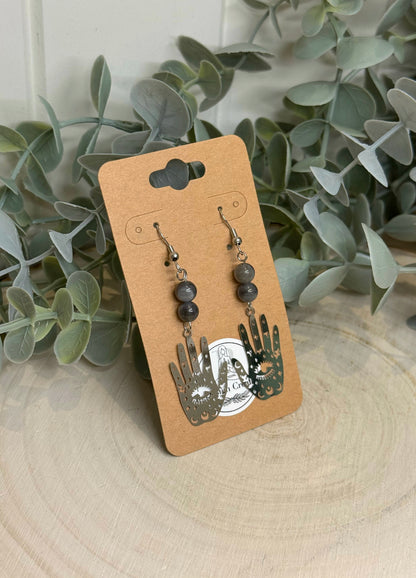 Boucles d’oreilles Main de protection et Labradorite