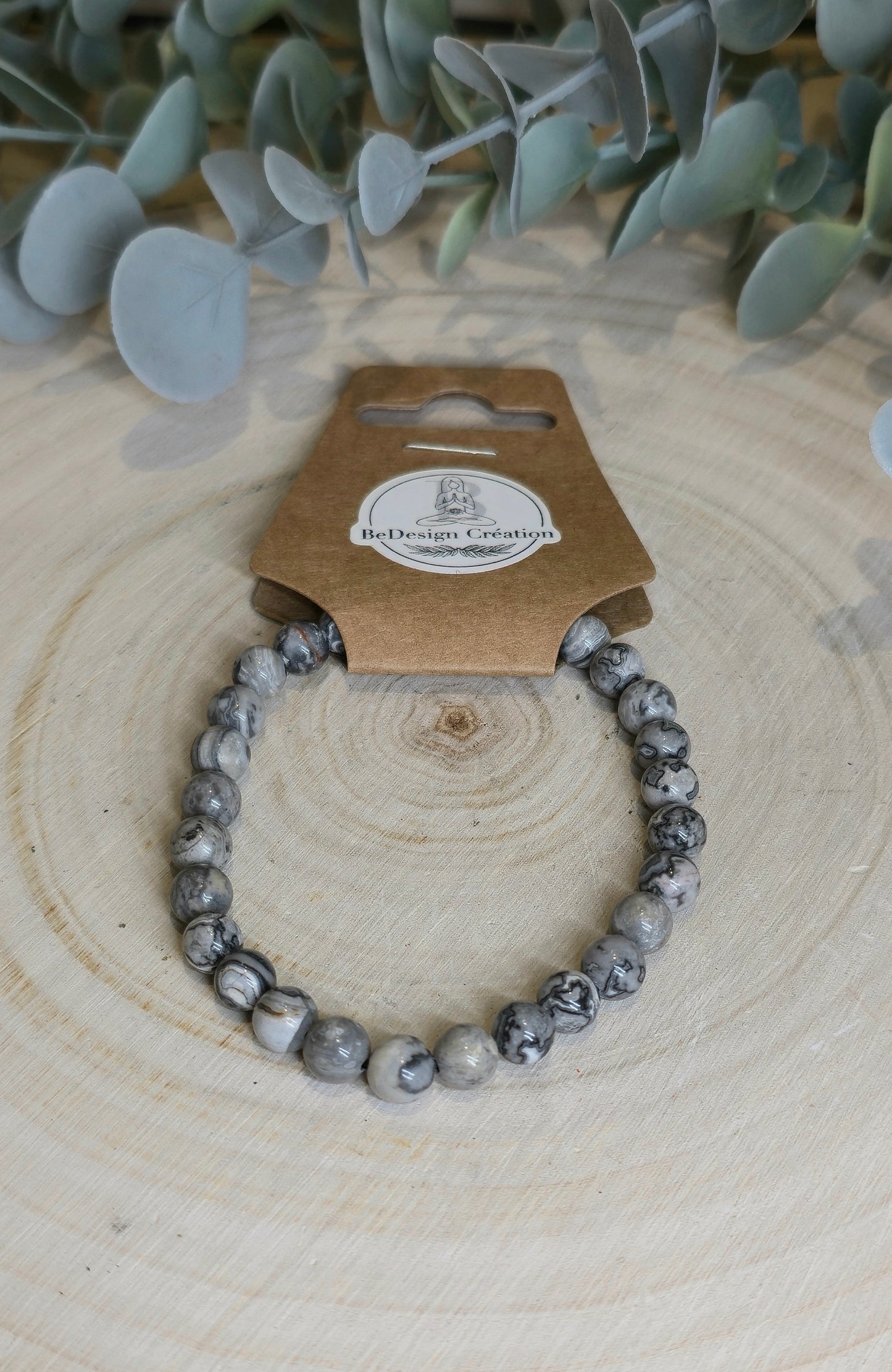 Bracelet Jaspe Picasso 6mm