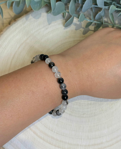 Bracelet Quartz Tourmaline 6mm