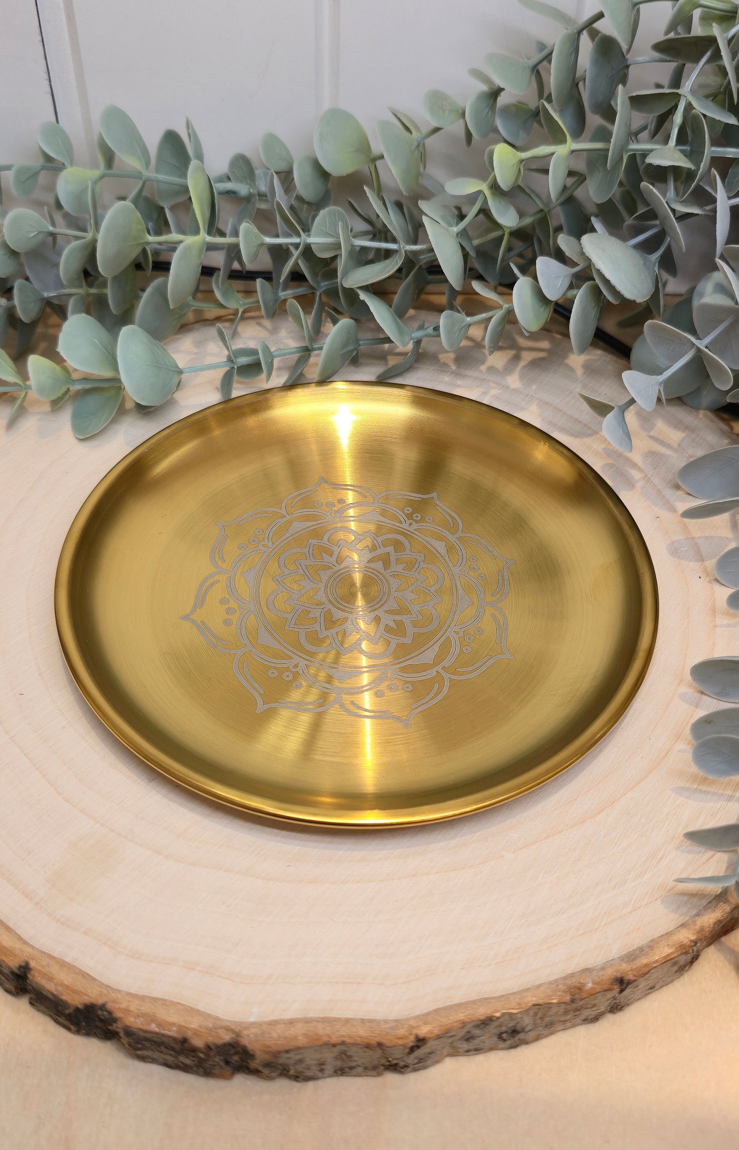 Assiette en acier inoxydable Mandala