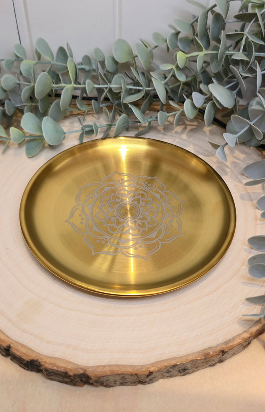Assiette en acier inoxydable Mandala