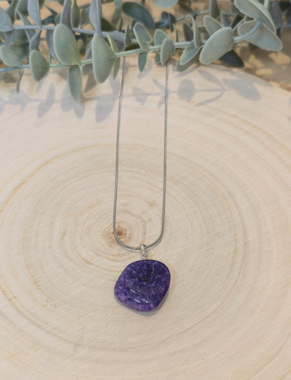 Collier Charoïte barattée