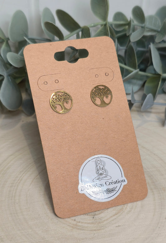 Boucles d’oreilles Arbre de vie gold