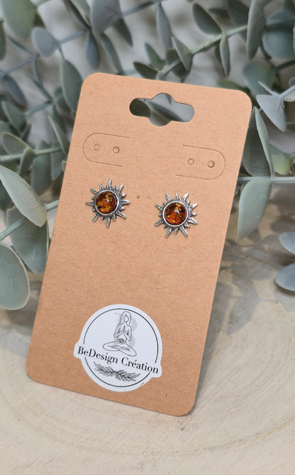 Boucles d’oreilles Soleil Ambre Baltique