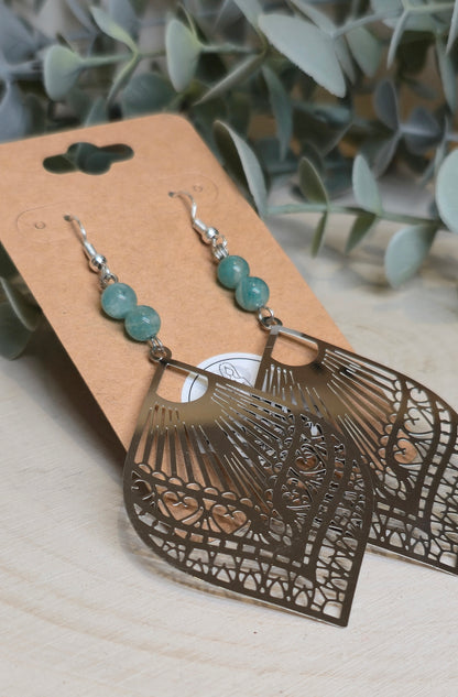Boucles d’oreilles Mandala Amazonite