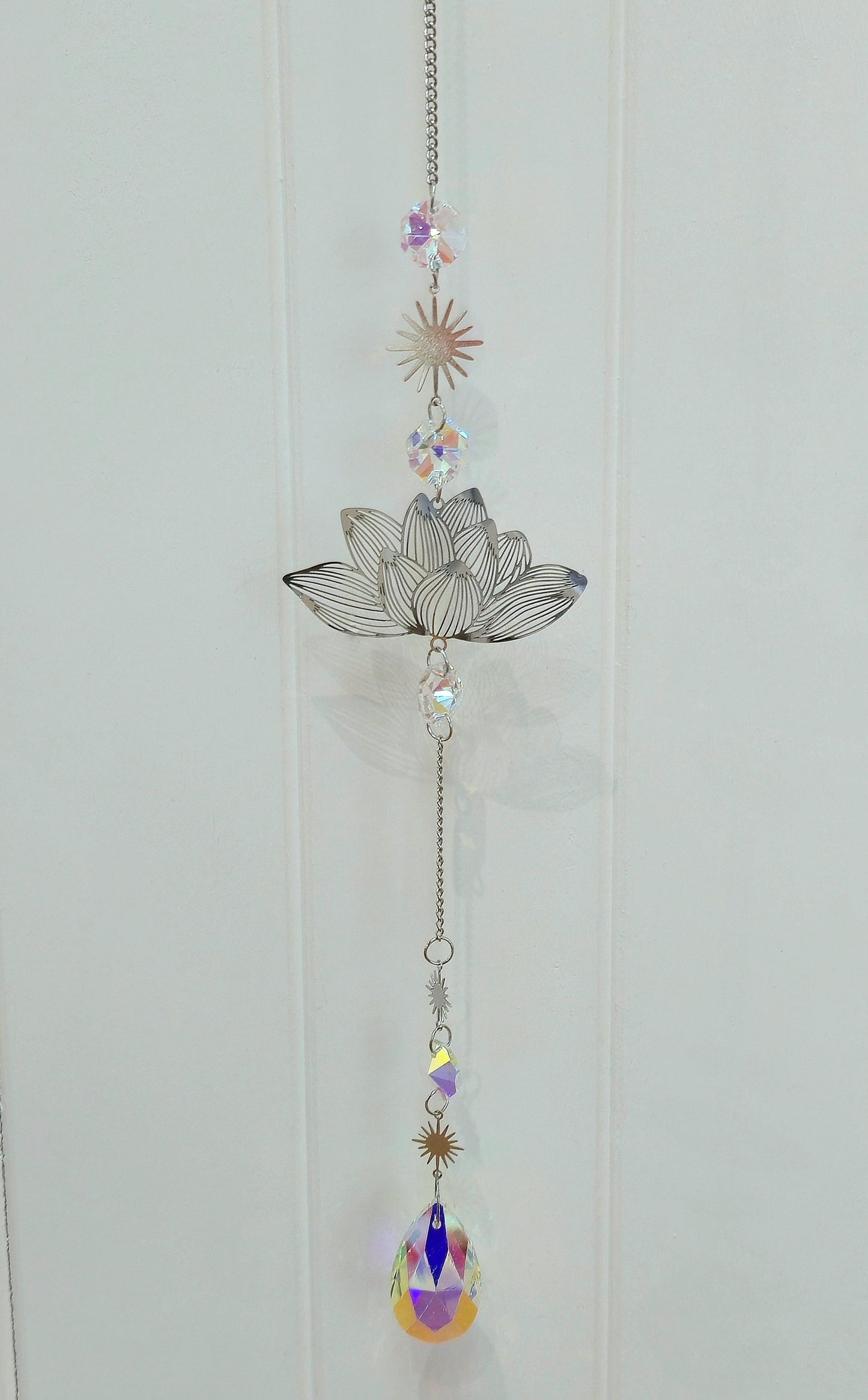 Capteur de lumière cristaux Lotus/Étoiles