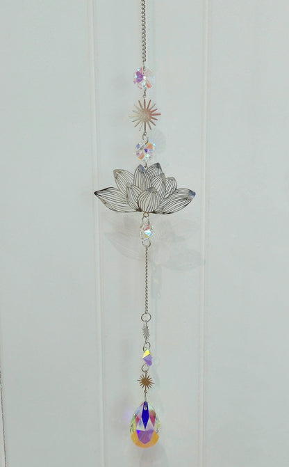Capteur de lumière cristaux Lotus/Étoiles