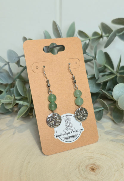 Boucles d’oreilles Rond Aventurine verte