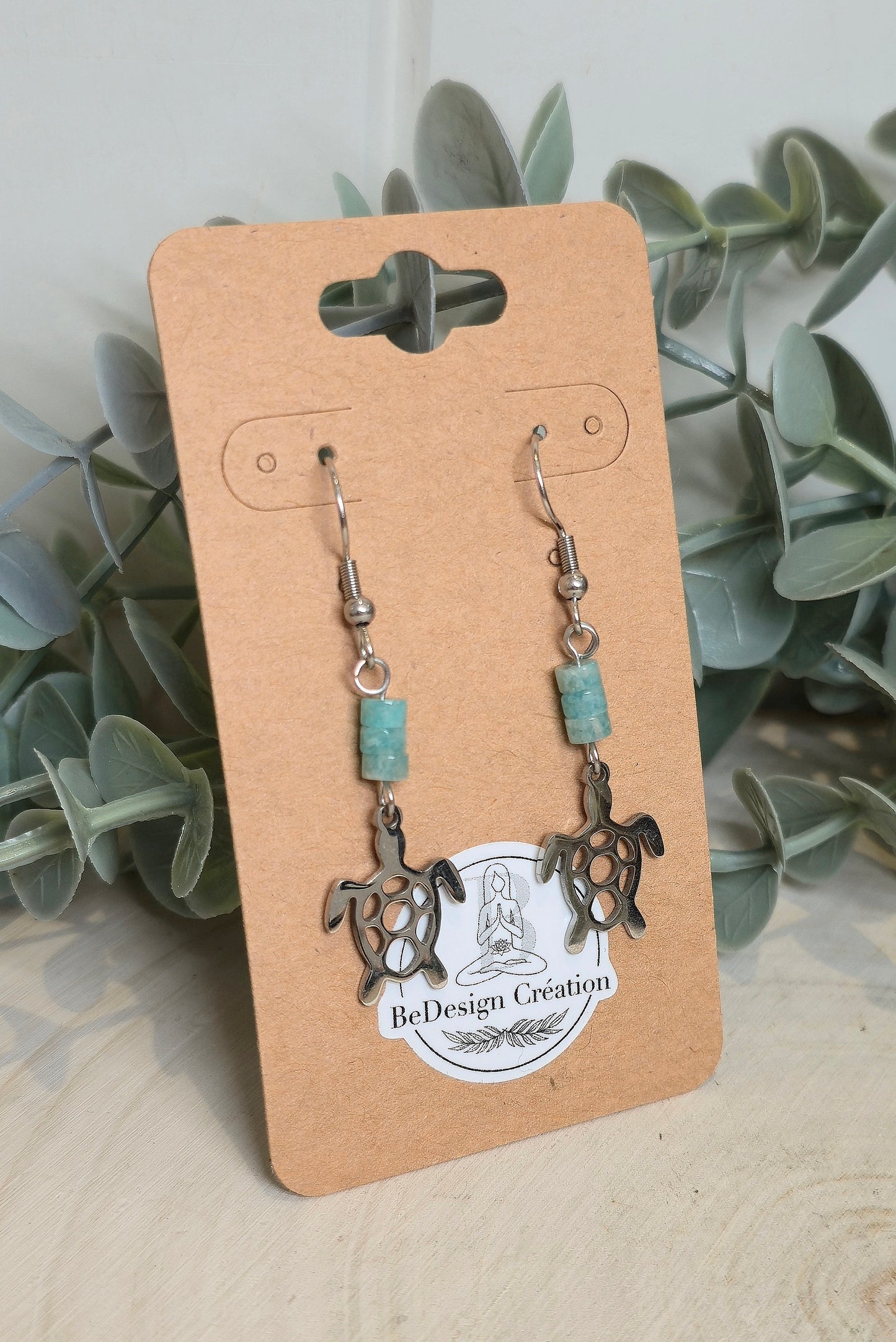 Boucles d’oreilles Tortue de mer Amazonite