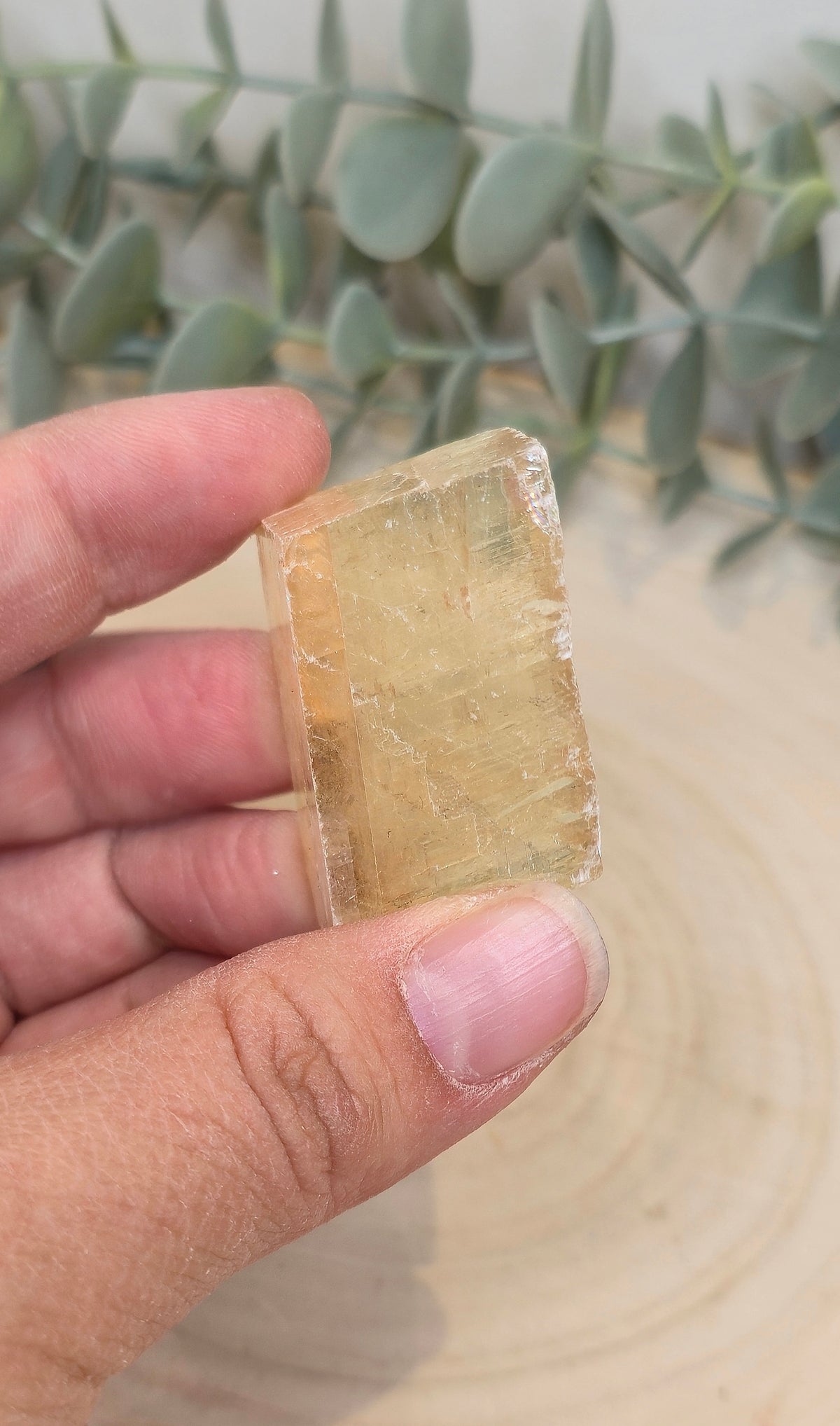 Cube de Calcite optique jaune