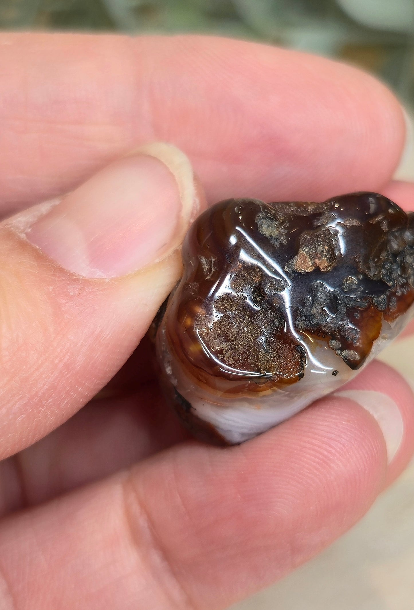 Agate feu barattée