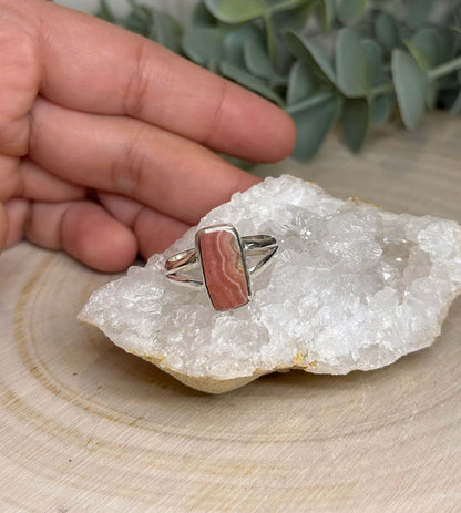 Bague rectangle Rhodochrosite