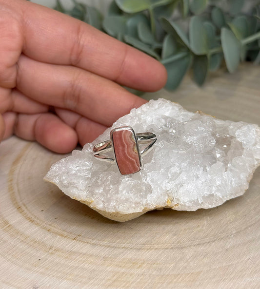 Bague rectangle Rhodochrosite