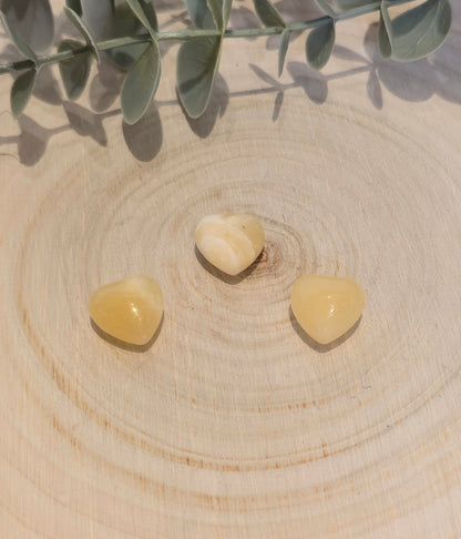 Mini Coeur en Calcite jaune