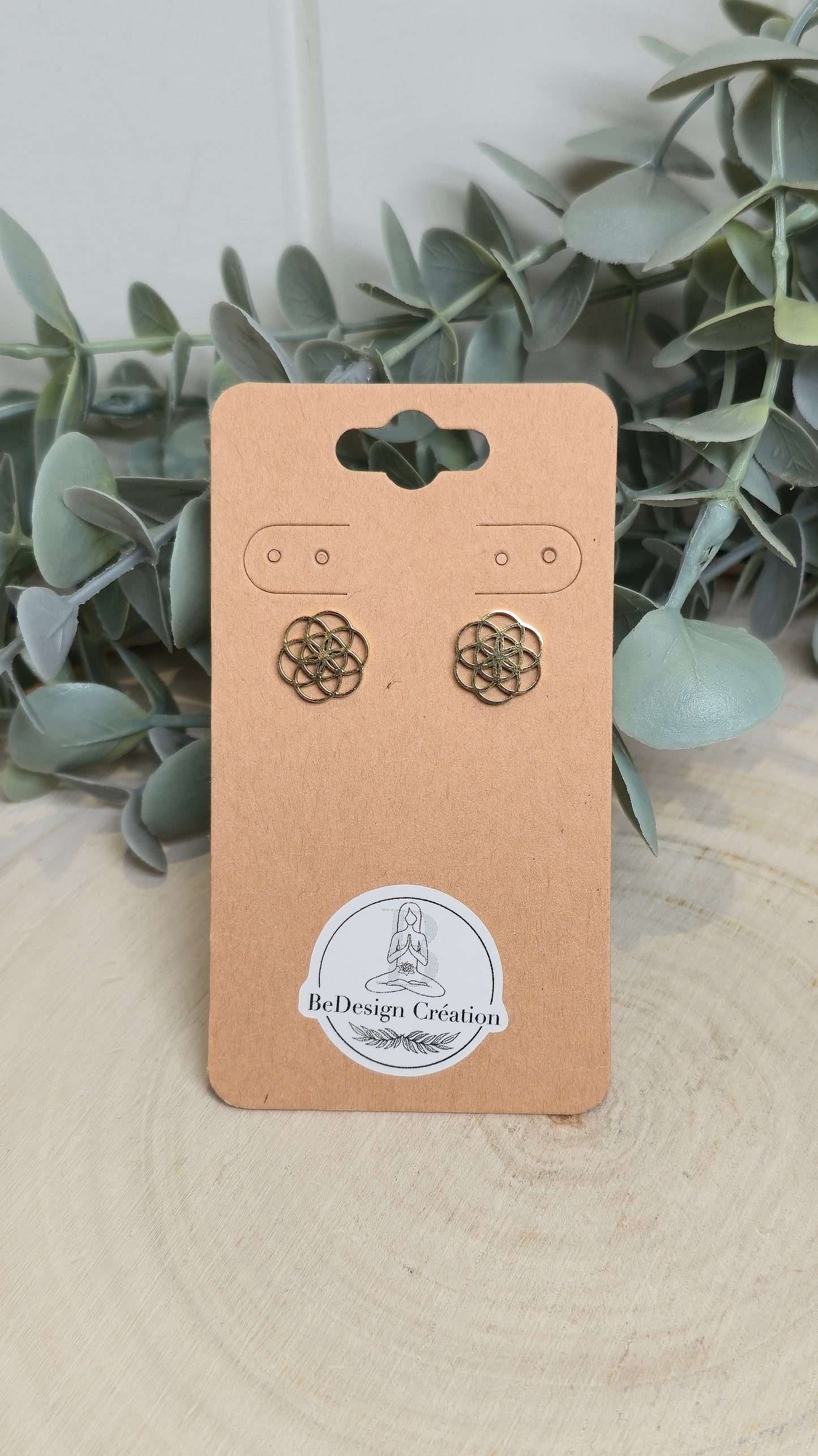 Boucles d’oreilles Graine de vie gold