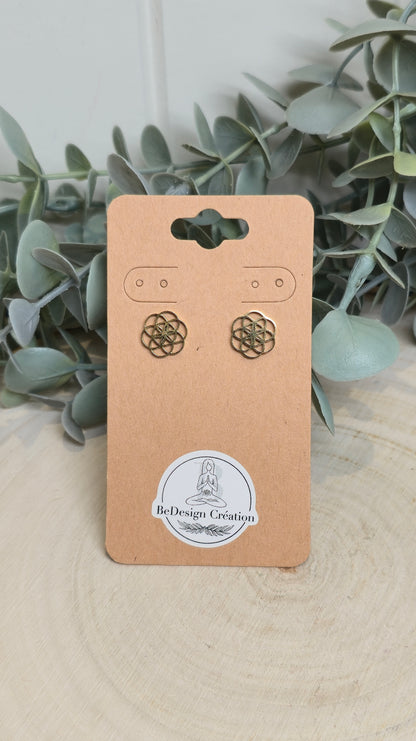 Boucles d’oreilles Graine de vie gold