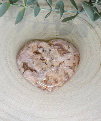 Coeur en Agate Fleur