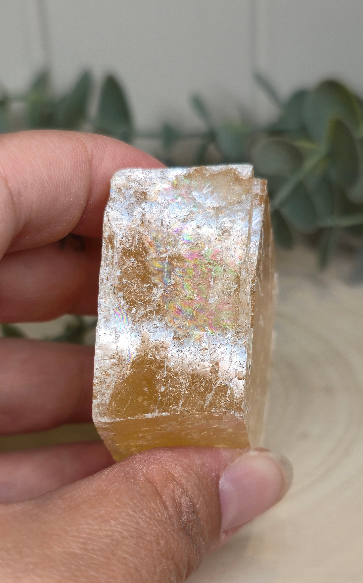 Cube de Calcite optique jaune