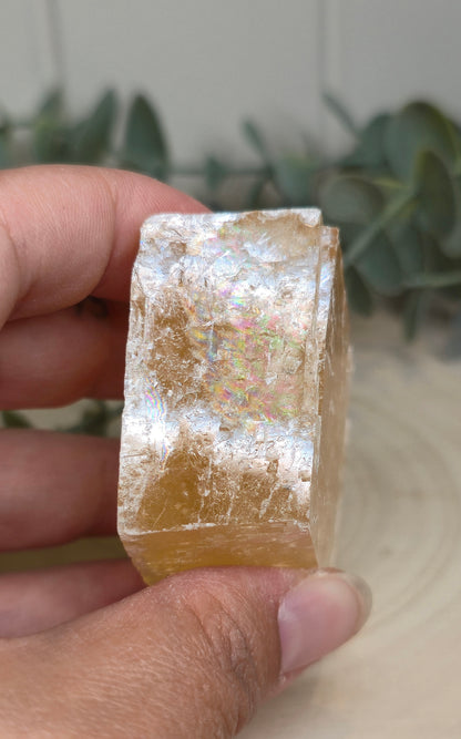 Cube de Calcite optique jaune