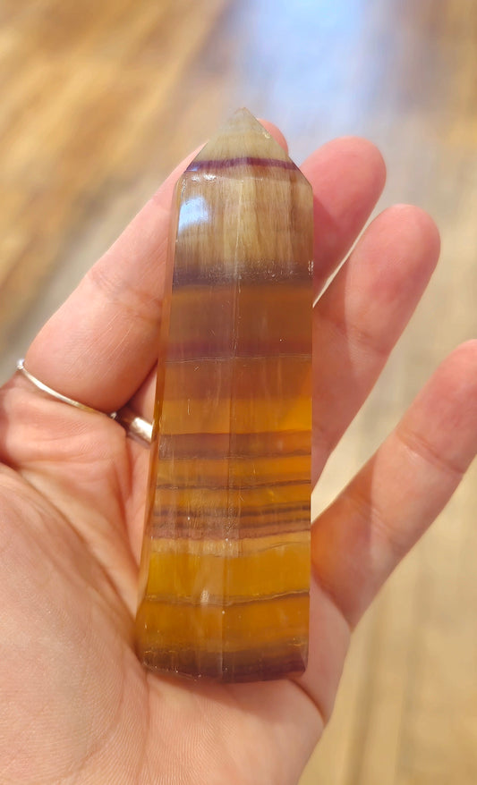 Pointe en Fluorite jaune