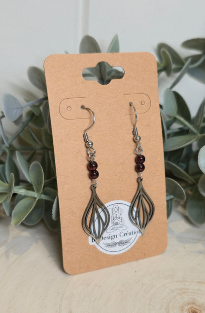 Boucles d’oreilles Géométrie Grenat