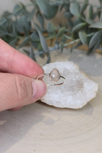 Bague goutte Quartz rose