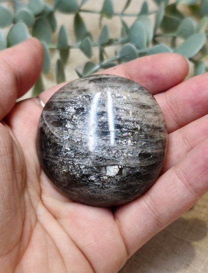 Pierre de paume en Pierre de lune noire