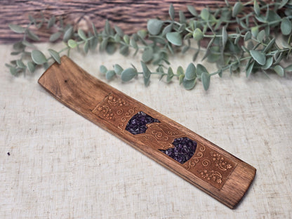 Encensoir en bois avec Améthyste