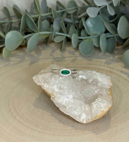 Bague Onyx verte ovale