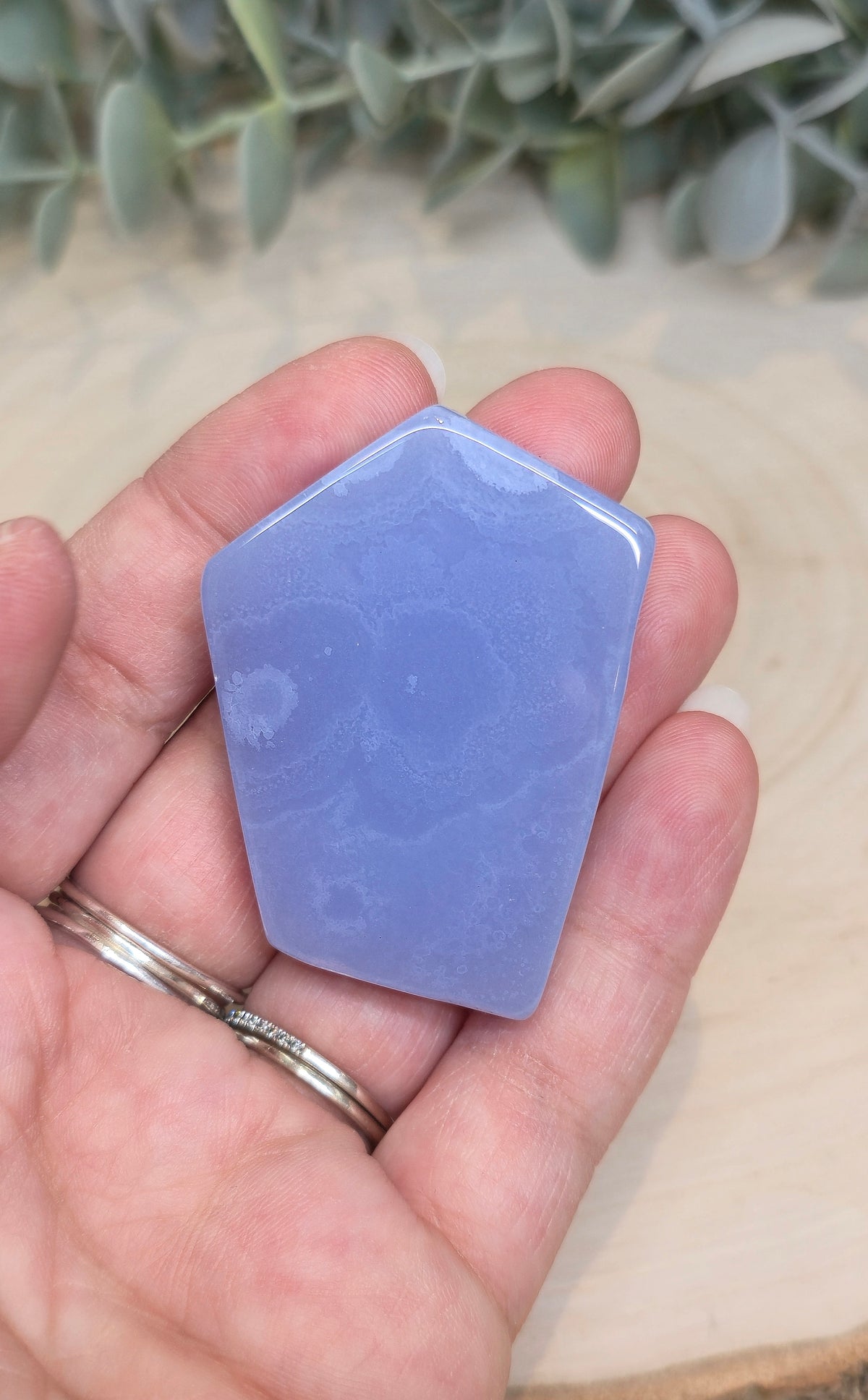 Tranche d’Agate dentelle bleue