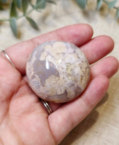 Pierre de paume en Agate fleur