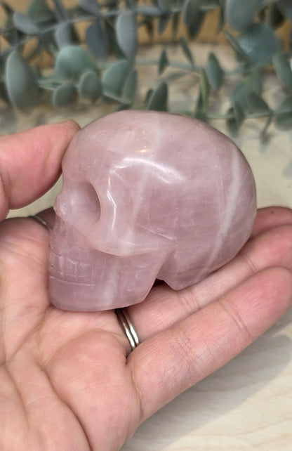 Crâne en Quartz rose