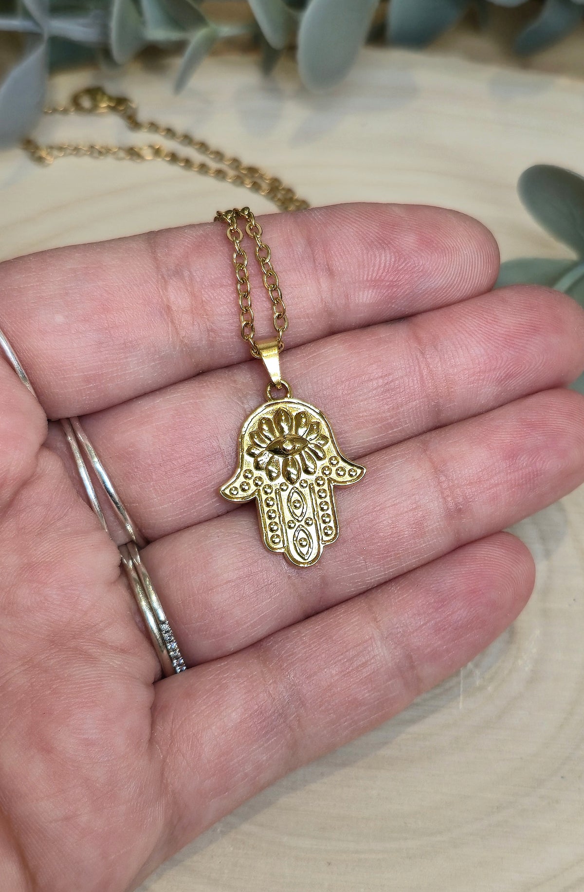 Collier Main de Fatima gold