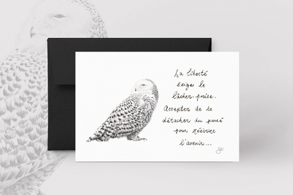 Carte de souhaits - Le Harfang des neiges et La liberté