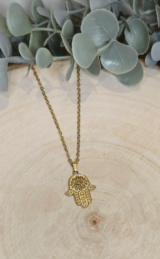 Collier Main de Fatima gold