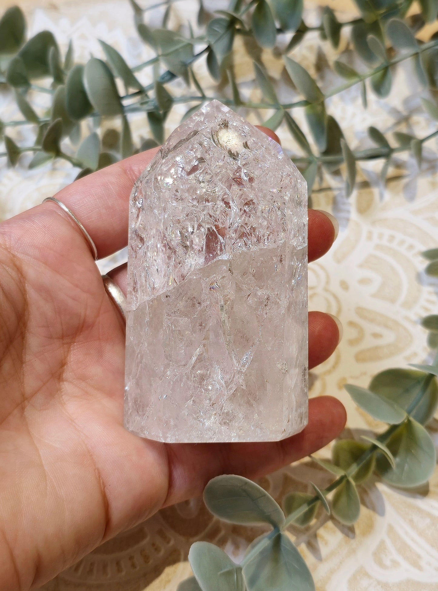 Pointe en Quartz clair craquelé