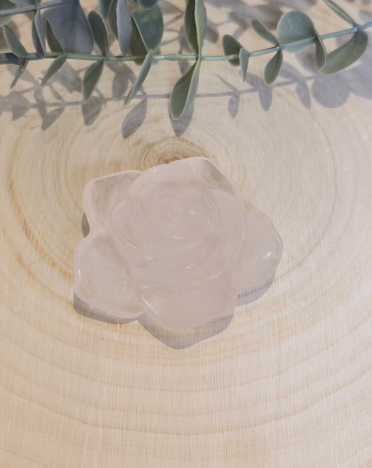 Fleur en Quartz rose (pâle)