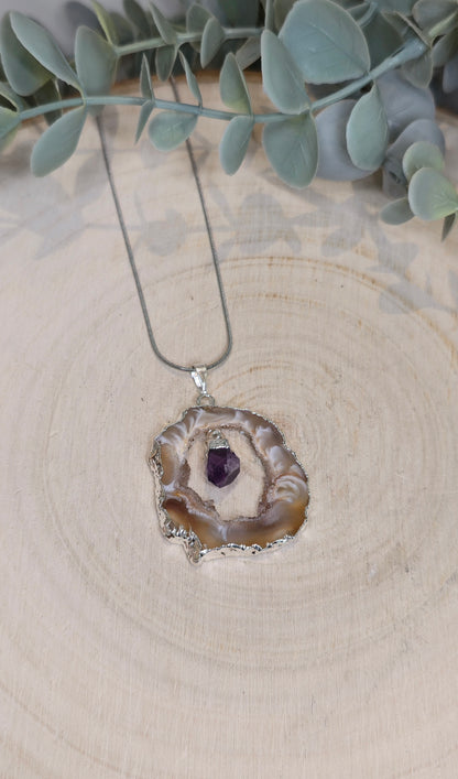 Collier Agate et Améthyste