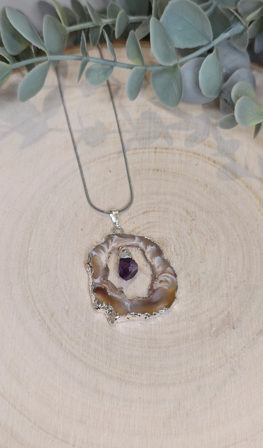 Collier Agate et Améthyste