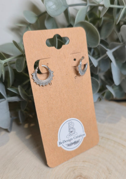 Boucles d’oreilles anneau Demi-Mandala vintage 8mm