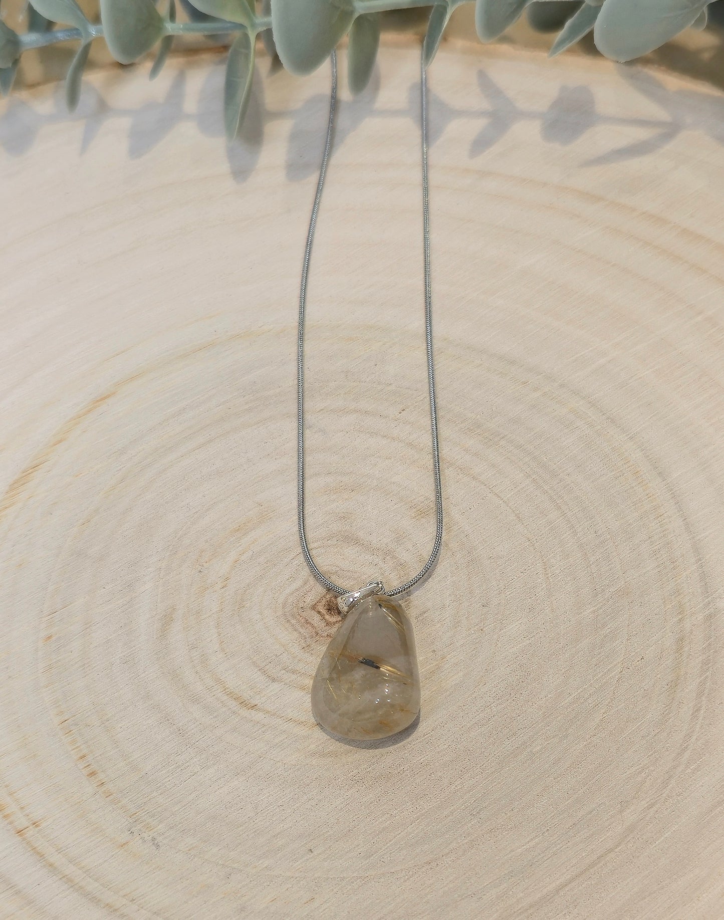 Collier Quartz Rutilé barattée