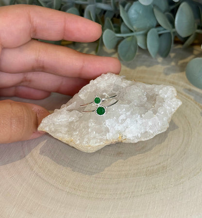 Bague double Onyx vert