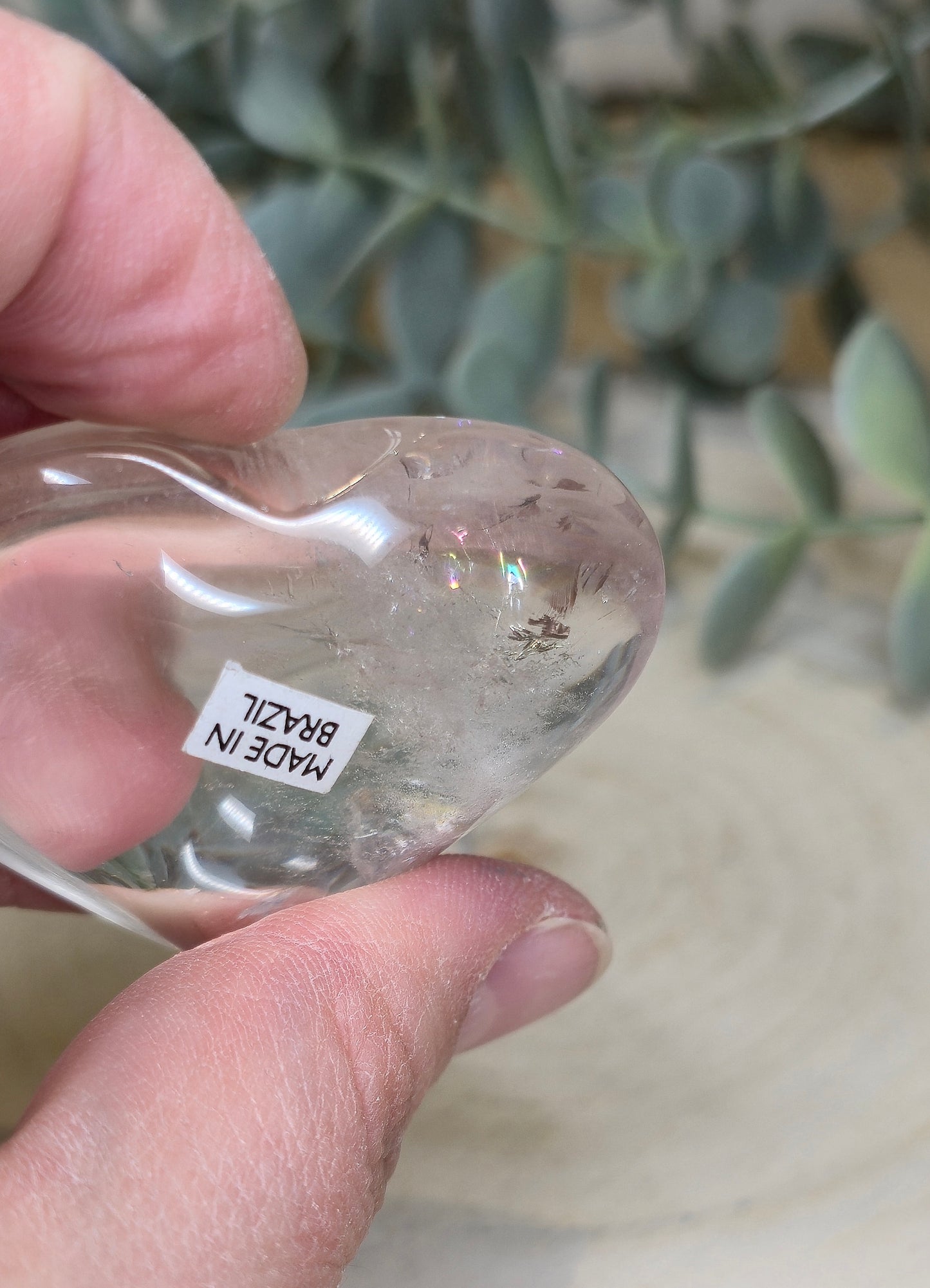 Coeur en Quartz clair (extra clair) du Brézil