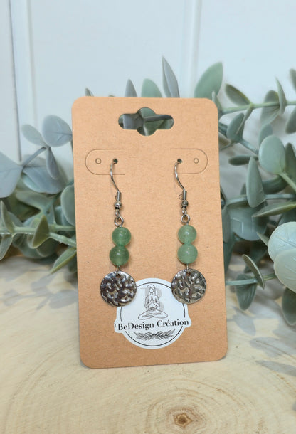 Boucles d’oreilles Rond Aventurine verte