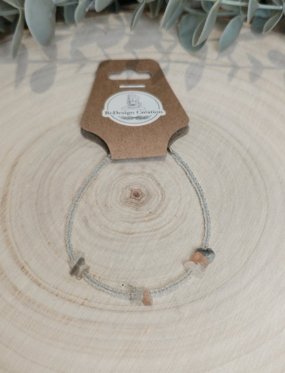 Bracelet avec pierres - Pierre de lune mixte chips