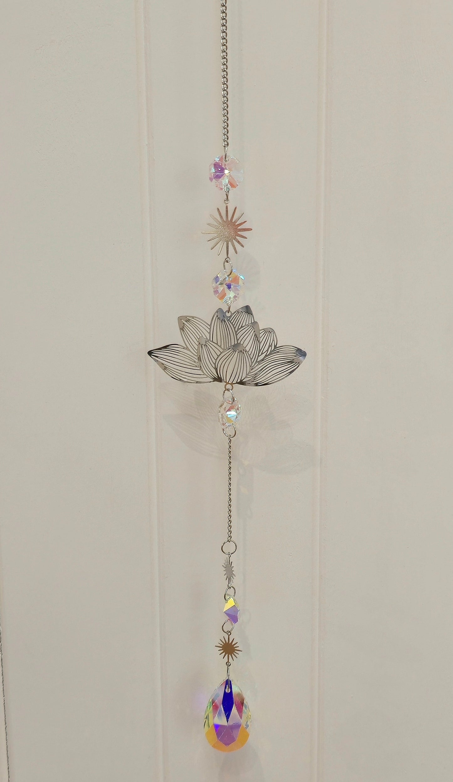 Capteur de lumière cristaux Lotus/Étoiles