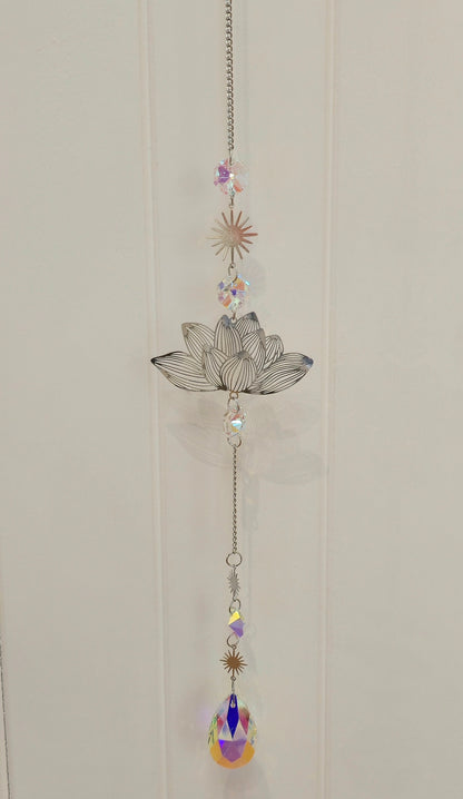 Capteur de lumière cristaux Lotus/Étoiles