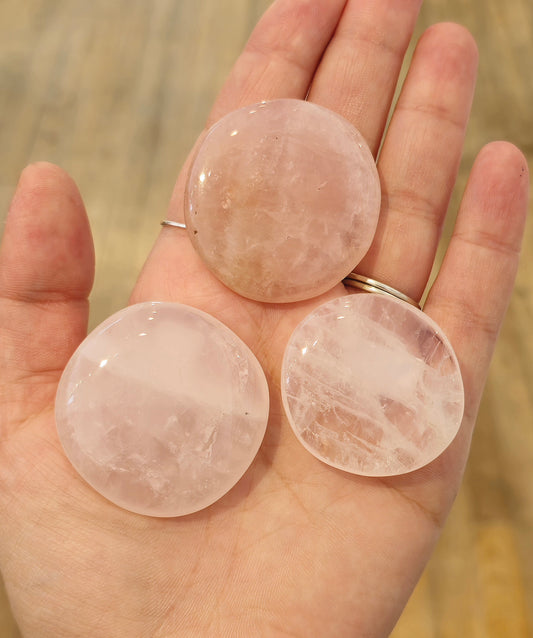 Pierre de paume mince Quartz rose